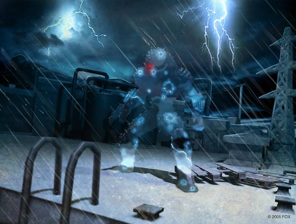 A Predator's cloak fails in this concept artwork for Predator: Concrete Jungle! #Predator #ThePredator #PredatorConcreteJungle #Yautja #Scarface