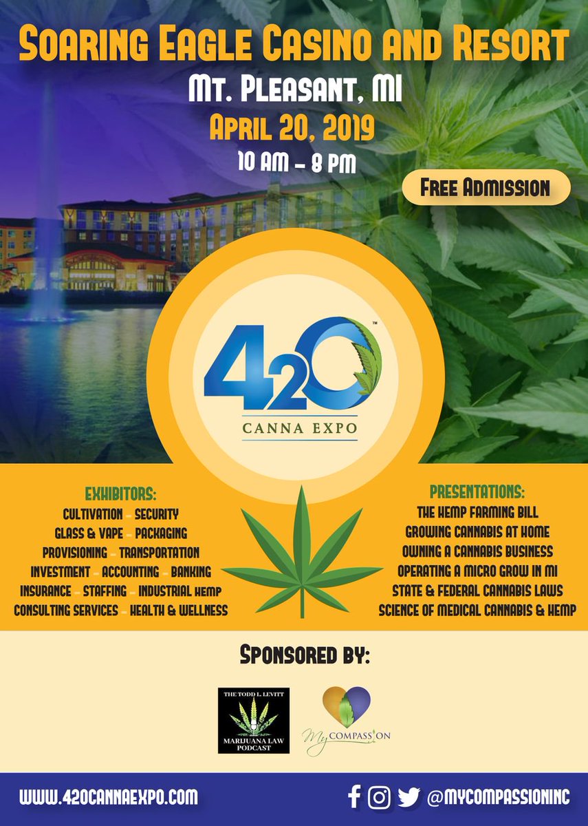 MyCompassionInc's tweet photo. 420 Canna Expo is THIS April at the amazing Soaring Casino Resort - the resort, restaurant and waterpark have something for all ages! #420 #medicalmarijuana #mycompassion #soaringeaglecasino https://t.co/AynS8kwStA