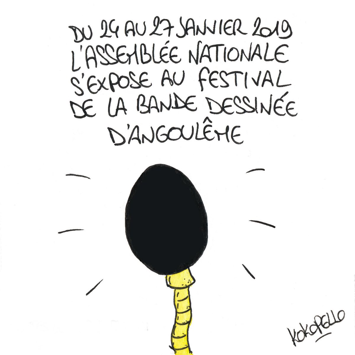 Kokopello_BD's tweet photo. De retour au @bdangouleme cette année ! Merci à @MESNIERThomas qui m’ouvre les portes de sa permanence toute la durée du Festival pour une exposition exceptionnelle. Au programme : un hémicycle en dessins, des anecdotes sur les coulisses de l’@AssembleeNat et d’autres surprises ! https://t.co/evrHP9BbqW