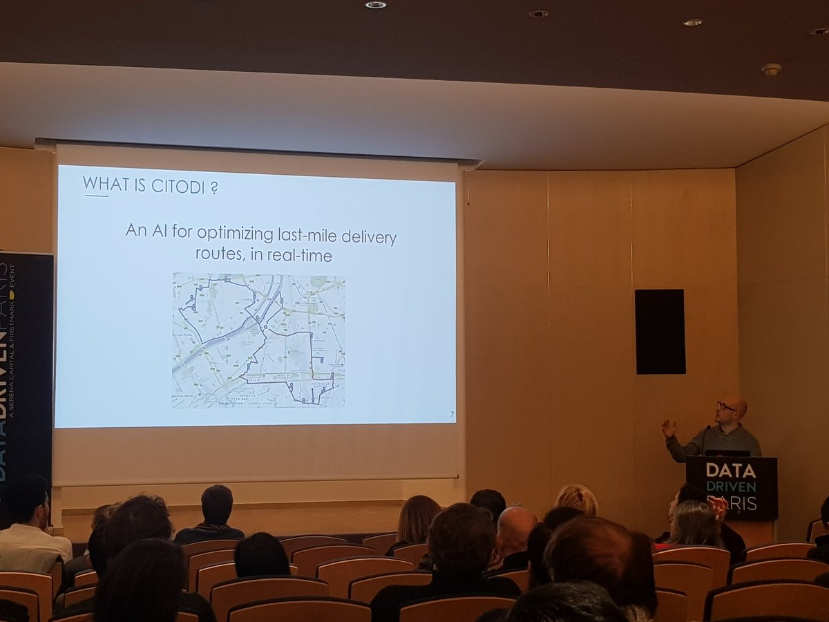 KardinalAI's tweet image. @CedricHervet, CSO &amp;amp; Co-founder of @Citodi shows how @Citodi is using AI to #optimize last mile #operations in real time! 
#DataDrivenParis #AI