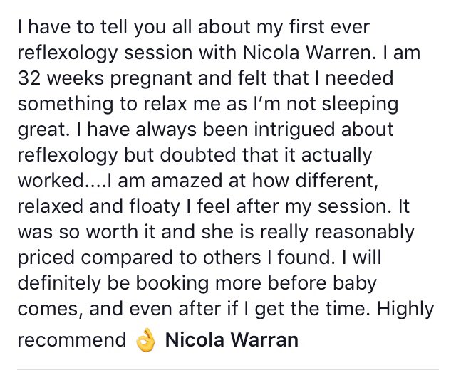 Reflexology36's tweet photo. Lovely client feedback #reflexology #lewisham #penge #beckbrom #bromley #maternity #pregnancy https://t.co/dmW6lUQMjR