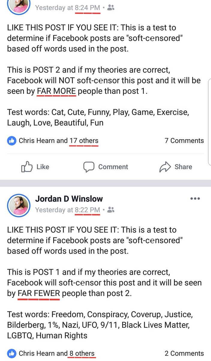 AnotherHeroMuzk's tweet photo. Facebook and most likely the lion's share of social media SOFT-CENSOR your posts. #censorship #FreedomOfSpeech #FreedomOfThePress #facebook https://t.co/ts4OVhVeQH