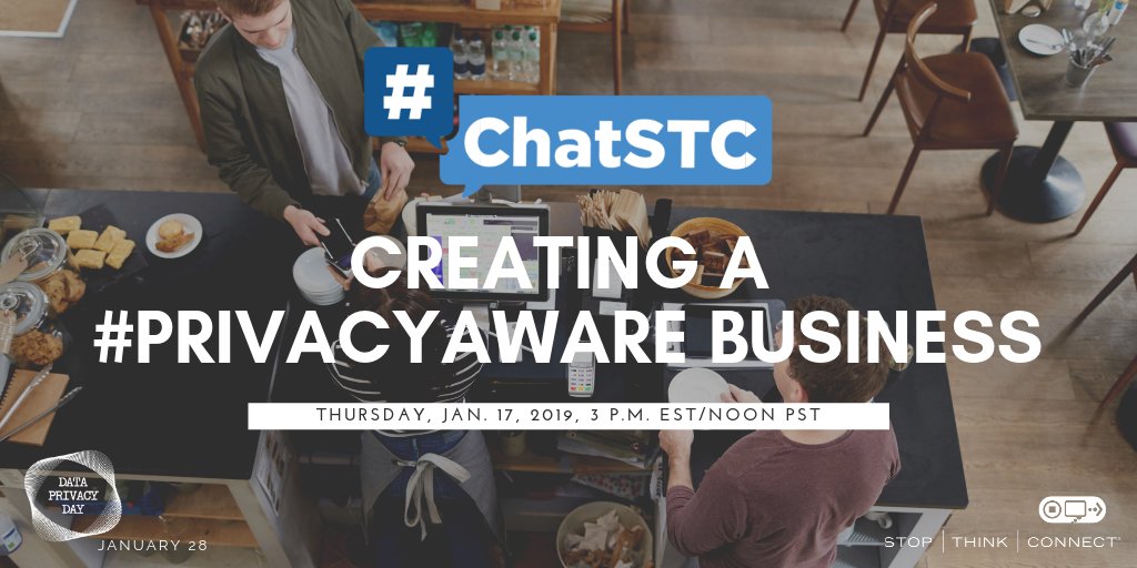 ForcepointSec's tweet image. A company culture that encourages awareness of #privacy is important. Join us and @STOPTHNKCONNECT tomorrow at 3pm EST using the hashtag #ChatSTC to find out why!