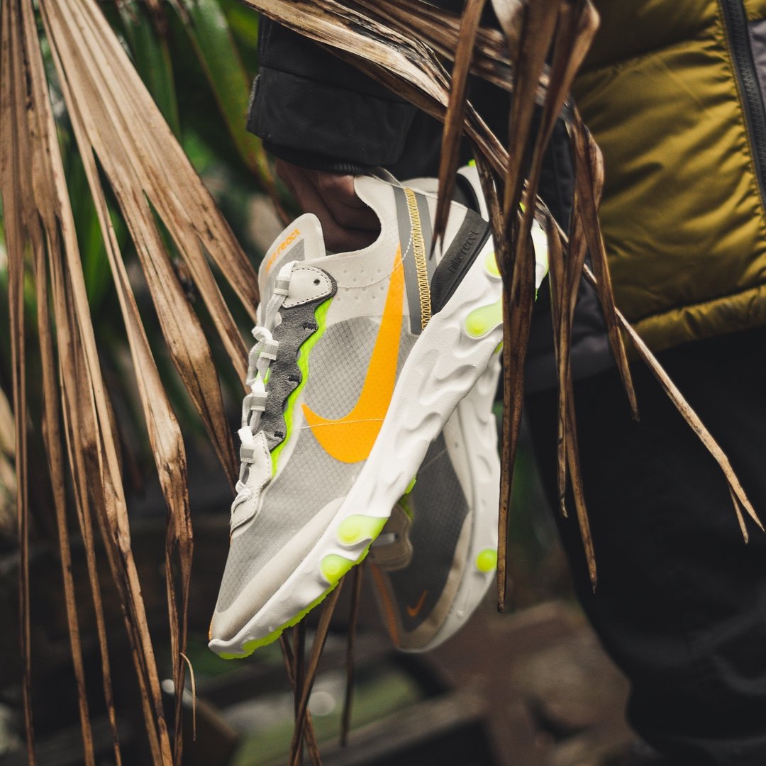 Footpatrol_ldn's tweet image. Nike React Element 87 ‘Light Orewood Brown/Volt Glow’ | Launching online on Thursday 17th January (available online at 8:00AM BST). Sizes range from UK6 - UK12 (including half sizes), priced at £135. #nike #reactelement87