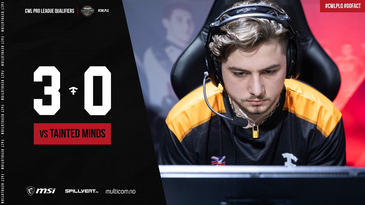FactRevolution's tweet photo. We complete the 3-0 sweep vs @TaintedOrg and take home our first win of the #CWLPLQ
#GOFACT https://t.co/JHmy6fk5vj