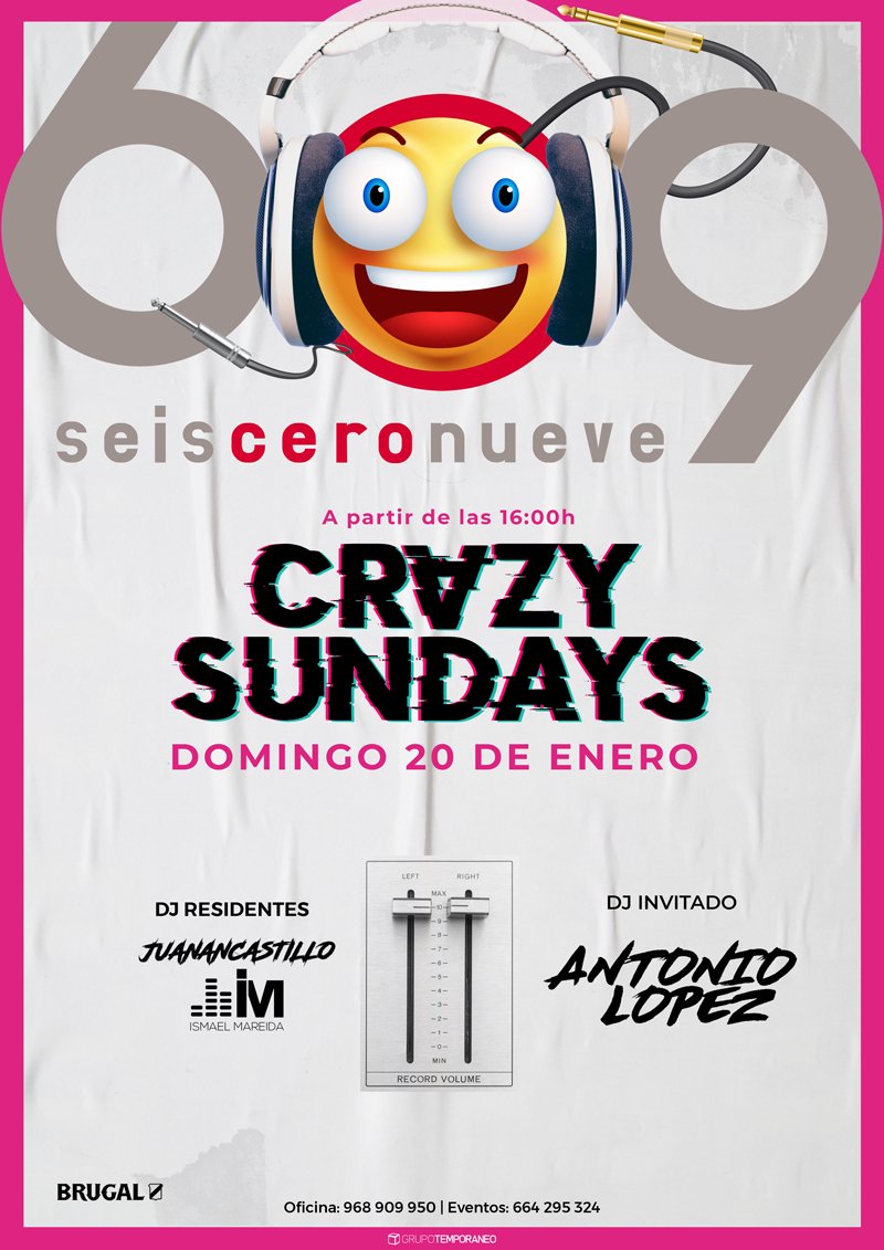 Este domingo le prendemos fuego a nuestra mítica sesión #CrazySundays con los DJs más grandes del planeta🔥🔥.

Juan Antonio López Castillo &amp; Ismael Mareida junto a nuestro DJ Invitado Antonio López harán de las suyas para un final de semana mítico.

¡¡Aquí nos vemos!!