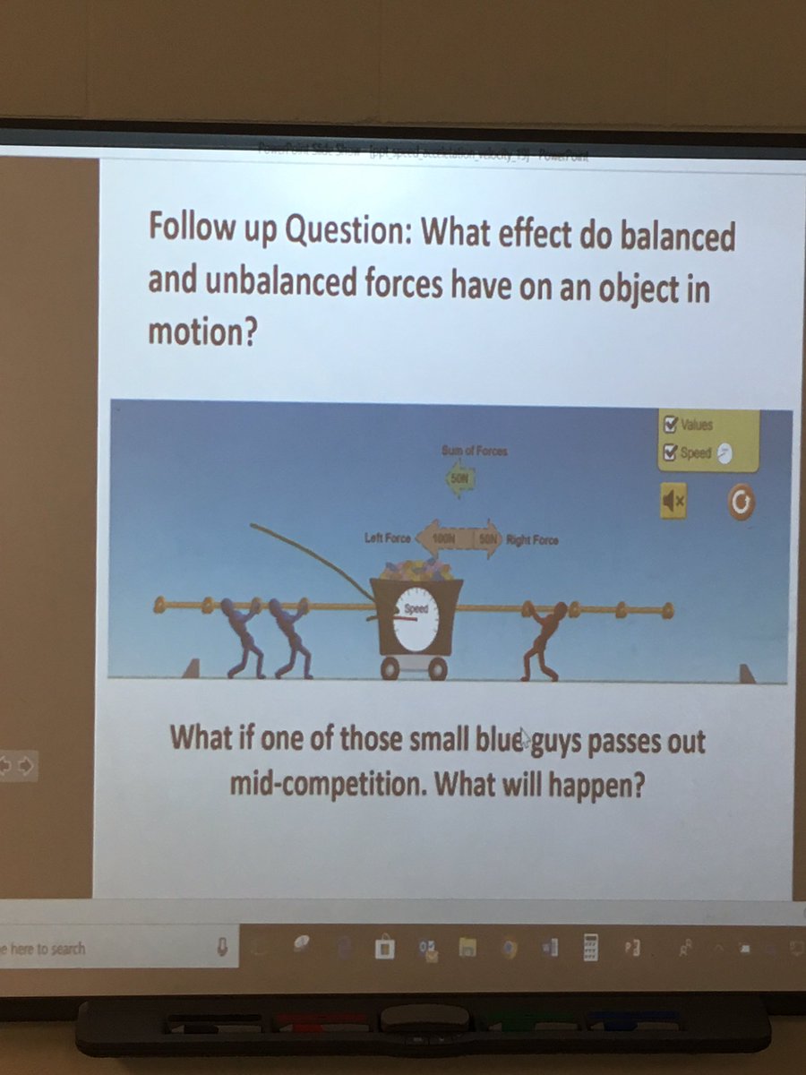 MO_Keeffe's tweet image. Exploring balanced and unbalanced forces with @PhETsims and dabbling in our first attempt at ADI. @McCleskey_MS #cobbscience