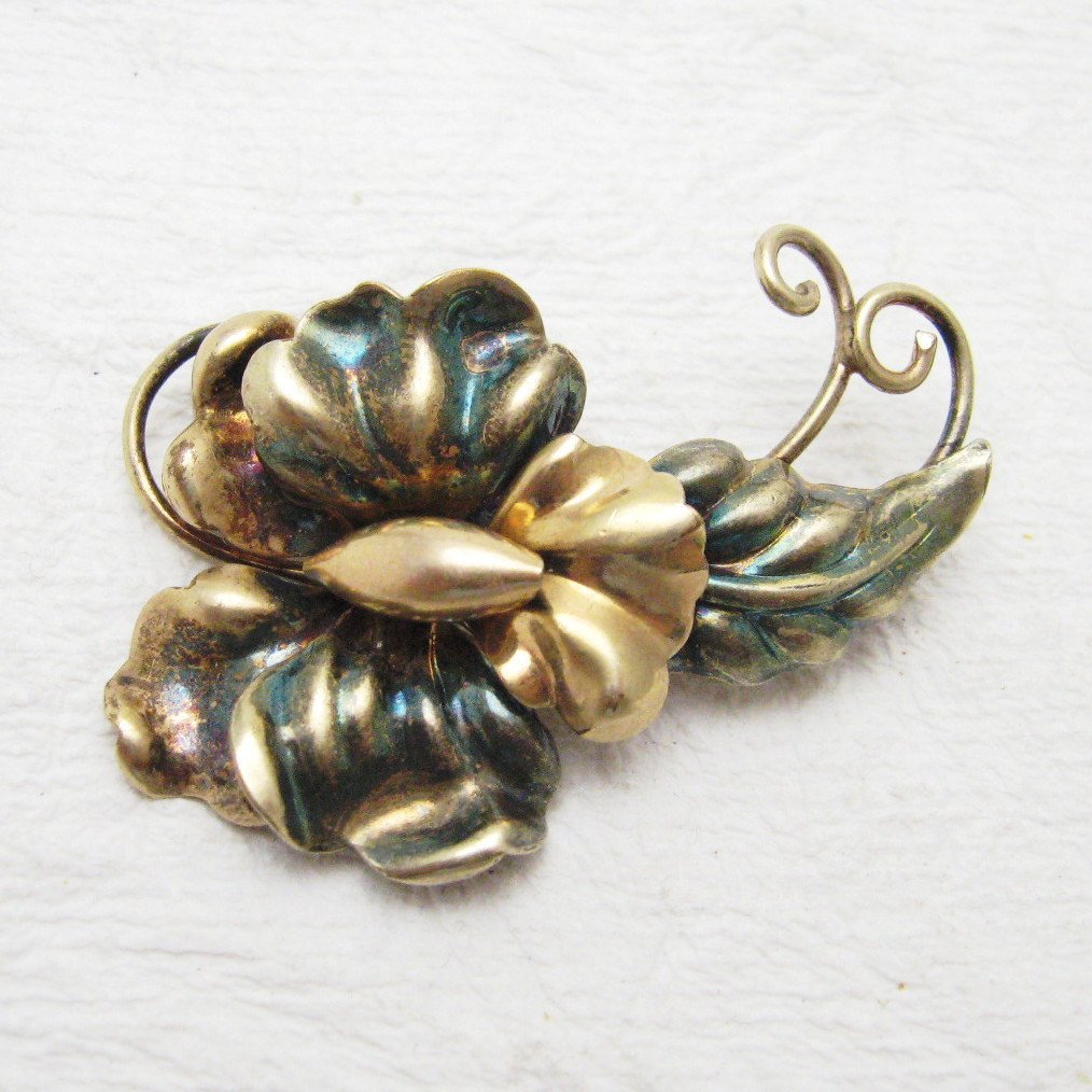 Vintage Brooch Gold Filled Floral Forties Jewelry etsy.me/2qNN0E6 #vintagejewelry #antique jewelry #FloralBrooch