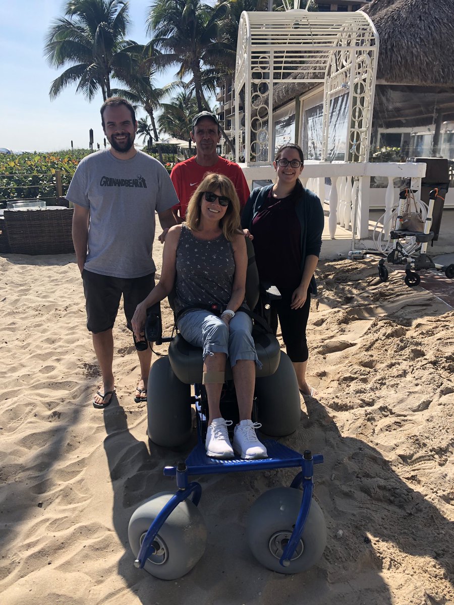 BeBeachFree's tweet photo. Brownie points to Adam for getting his mom the #Beachcruiser!! Enjoy the sand guys! #beachfreedom #beachwheelchair #travel #accessibletourism https://t.co/Sdxsme3AKj