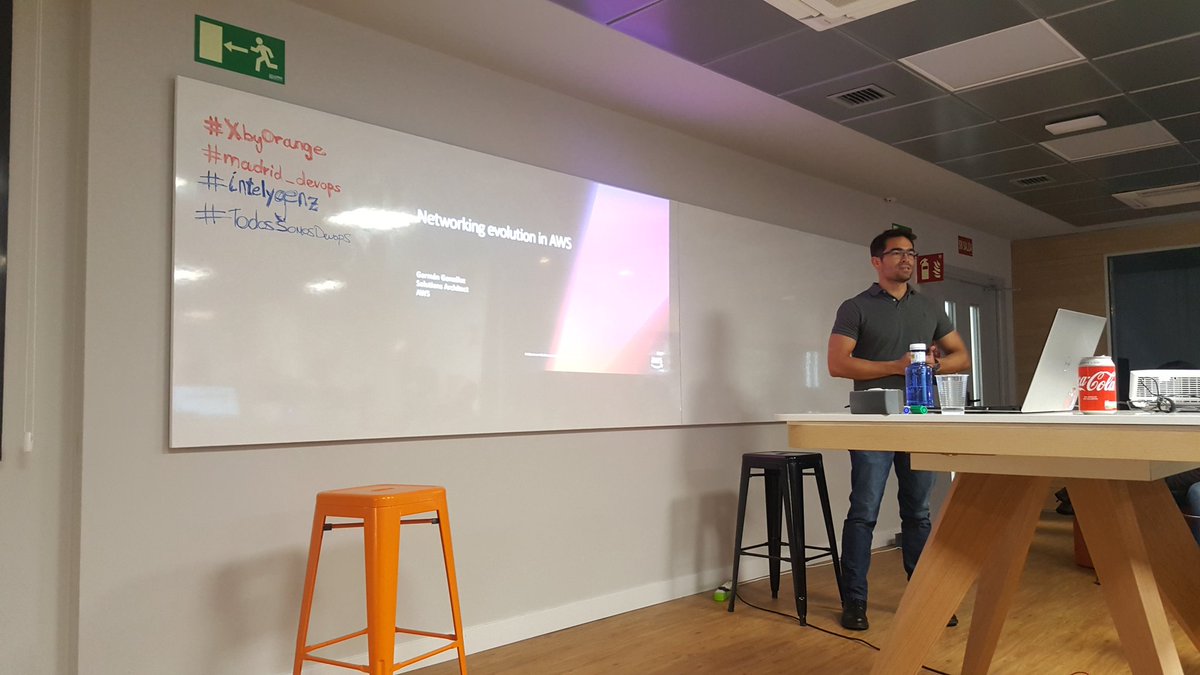 sergio_lecuona's tweet image. Now on stage, German, from @awscloud  talking about &quot;Networking on #AWS&quot; #madrid_devops #DevOps