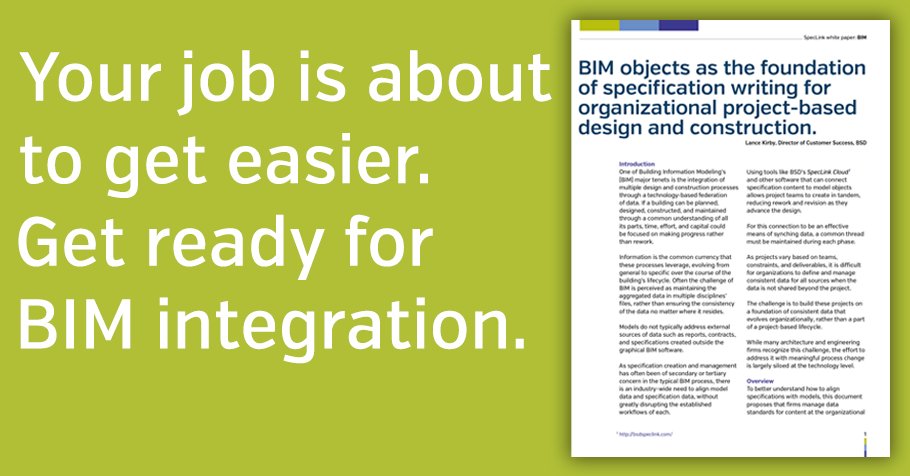 BSDspeclink's tweet photo. Have you seen how #SpecLinkCloud facilitates BIM integration between specifications and Revit? Learn more: https://t.co/tufFagL2Nu #AECO #BIM #architecture #architects #specs #specifications #Revit https://t.co/ZAy6IaWTG3