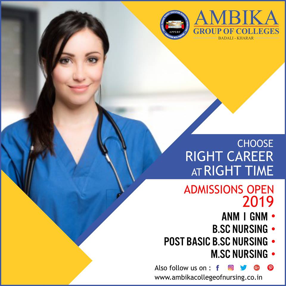ambikacollege's tweet photo. #ThinkProfessional #ThinkAGCBadali
#AdmissionsOpen2019 Ambika Group of Colleges #Badali #Kharar #BestNursingCollege #NursingCollege #Mohali #AGC #NursingInstitute #BestNursingInstitute
To know more call 98880 87905 or explore https://t.co/JSVTjSWSUo https://t.co/s43nAGAym9