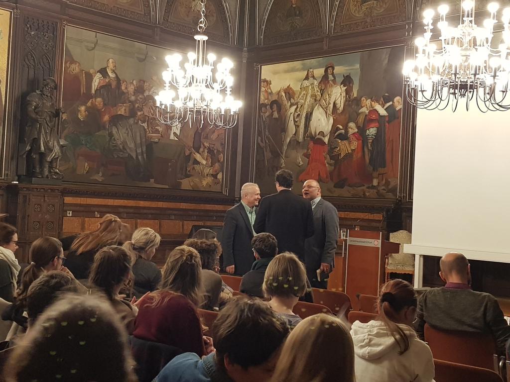 TROLLOLOMEME's tweet photo. Getting ready for an important presentation by Prof. #RaphaelGross @uni_EF "History & Responsibility: Colonial Objects, Historical Justice" in the City Hall of Erfurt https://t.co/YYxC1bB8RX