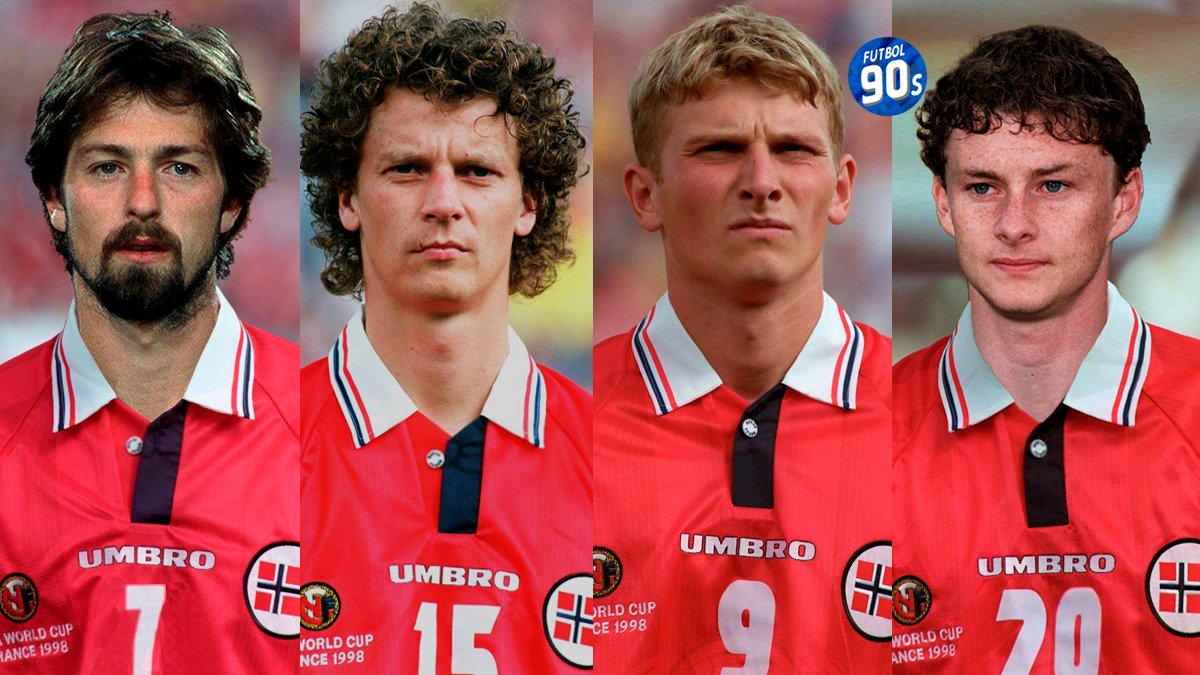 Mykland, Eggen, Tore André Flo y Solskjær con Noruega🇳🇴 en 1998.