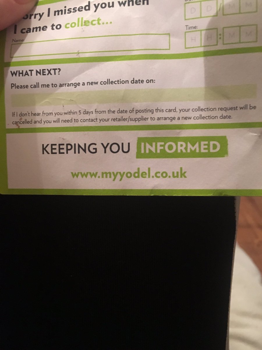 kaatherine095's tweet photo. @YodelOnline ‘Keeping You Informed’ is quite an ironic tagline seeing as I received the ‘I have attempted to deliver this parcel three times’ note but haven’t received any emails or any other attempted delivery notes. https://t.co/CdXGBS6Og2