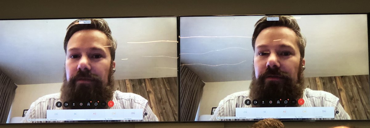 keithnorbie's tweet photo. That’s a lot of beard on the screen. Well done @IngoFuchs ...owning #BeardsOfNetApp https://t.co/TJ3ZkreNwY