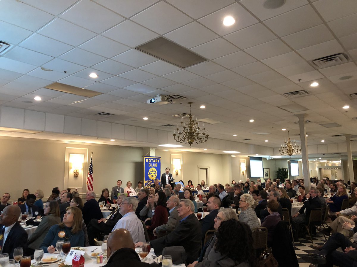 knappad's tweet photo. Matt Saurage speaking to Baton Route Rotary on the occasion of the 100 year anniversary of their family owned company @CommunityCoffee #Community100 #thinkBR https://t.co/0CwpxpXsWr