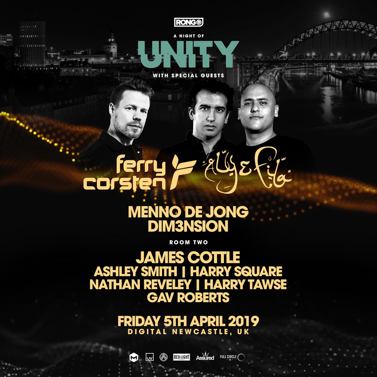 Digital Newcastle (@digitalncl) on Twitter photo On Friday 5th April <a href="/rongevents/">Rong Events</a> return, this time with <a href="/FerryCorsten/">Ferry Corsten</a>, <a href="/alyandfila/">Aly & Fila</a>, @mennodejong, DIM3NSION and many more...!
Tickets on sale tomorrow 9am!
Sign up at rong.events/signup On Friday 5th April <a href="/rongevents/">Rong Events</a> return, this time with <a href="/FerryCorsten/">Ferry Corsten</a>, <a href="/alyandfila/">Aly & Fila</a>, @mennodejong, DIM3NSION and many more...!
Tickets on sale tomorrow 9am!
Sign up at rong.events/signup