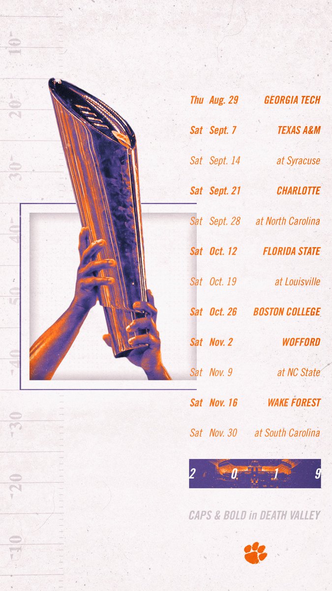 Clemson Football On Twitter Here Are You 2019 Schedule