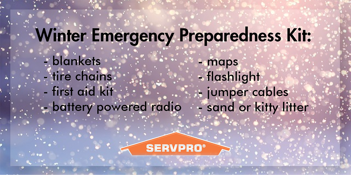 SERVPROlapeer's tweet photo. Be prepared this winter by stocking your vehicle with life-saving items in case of emergency. https://t.co/9D2298Q61K