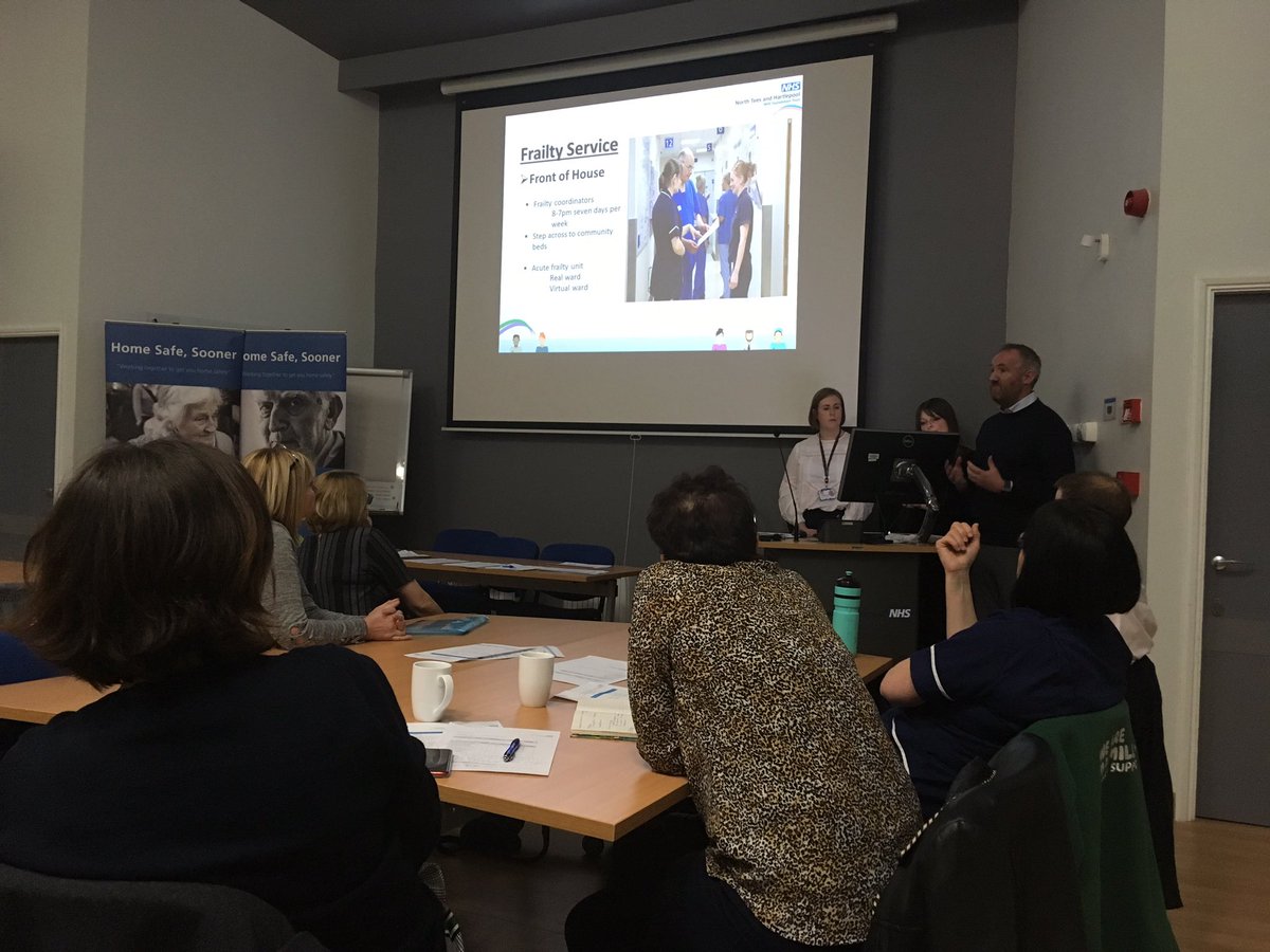 NTeesHpoolNHSFT's tweet photo. Our #Frailty team talking about making informed decisions with #community partners about best possible outcomes with delegates at our #GPengagement #event
#homesafesooner https://t.co/oNSYzgpot2
