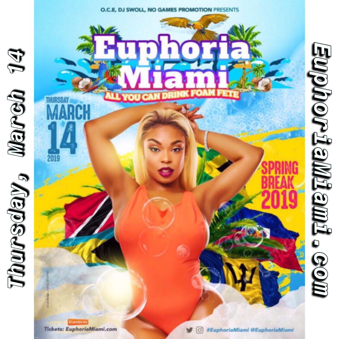 NogamesElric's tweet photo. #EuphoriaMiami 💦 Returns March 14, 2019📍
:
Miami’s Biggest All You Can Drink Foam Fete🍹&amp; Caribbean Djs 🎧
:
Tickets: 🎟 https://t.co/MwnbkOaDu9
:
#springbreakmiami #socajunkie #brtweekend #cropover #islandmix #Island360 #ocemiami #followsoca #caribana #miamicarnival #foamfete https://t.co/ZfTStCqiDc