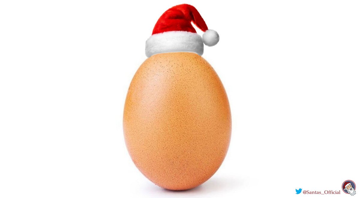 Ho avuto un'idea GENIALE:
pubblicare la foto di un uovo col cappellino da Babbo Natale.
Come si può non ritwittare un uovo col cappello da Babbo Natale?
Secondo me con questa spacchiamo e facciamo il record mondiale di retwitt. Vero?