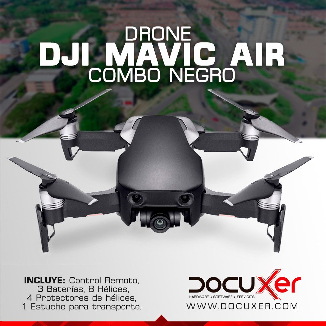 Docuxer's tweet image. Drone DJI MAVIC AIR combo negro. Contáctanos (7) 575 5247 #cucuta #bucaramanga #tecnología #innovacion #dron #aire #video #imagen #calidad