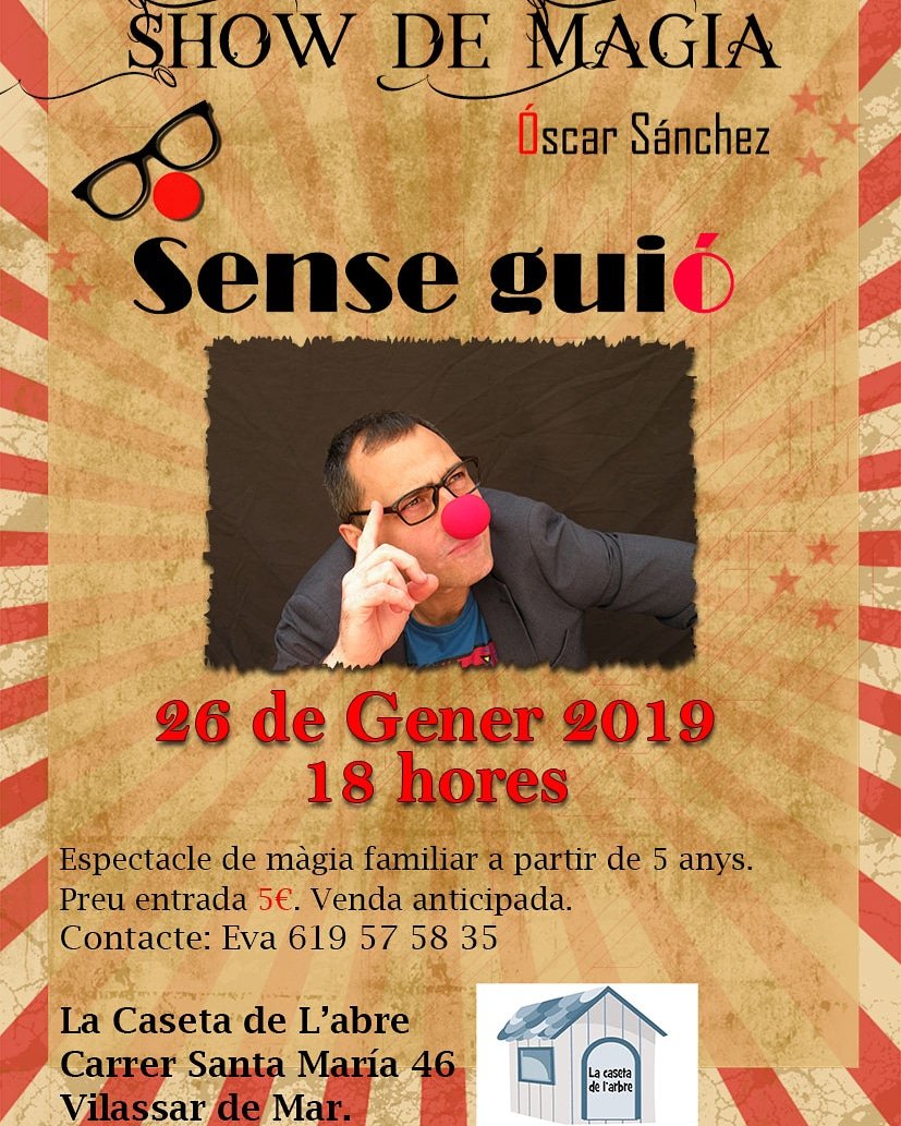 epsilonws's tweet photo. El 26 sense guió a la caseta del arbre a vilassar de mar. Un show infantil i familiar amb molta magia. Reserva la teva entrada. Ja hem venut el 50% de les entrades. Molt content. https://t.co/IcVZqtxfsX