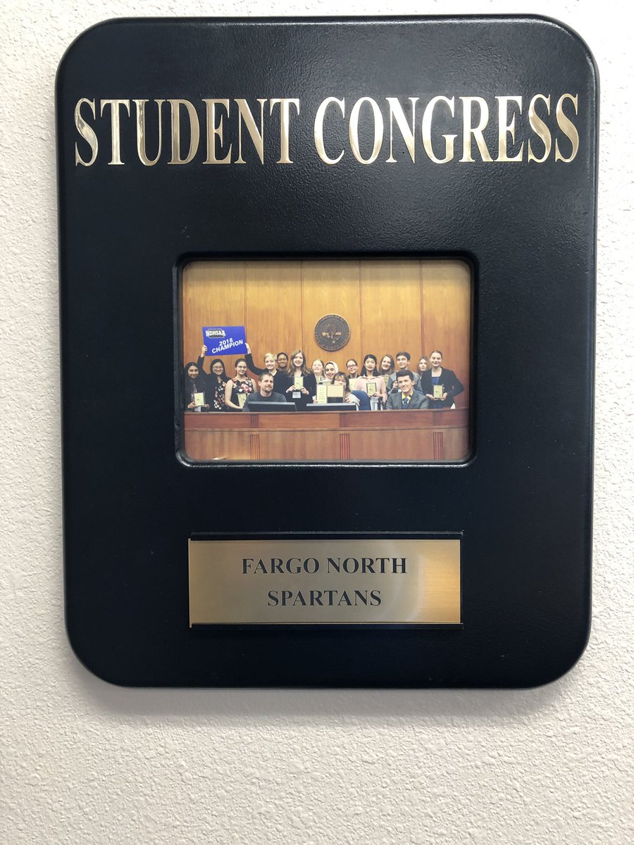 FNHPrincipal's tweet photo. Great to see @FNHspeechdebate Student Congress highlighted in the Champions Room at the @Ndhsaa offices. https://t.co/whD8xzGHDJ