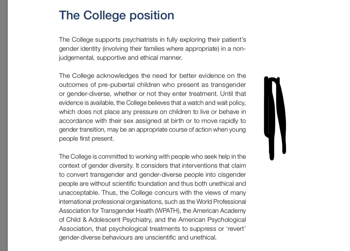 While standard, it isn’t uniformly adopted. The UK Royal College of Psychiatrists, eg, supports a policy of “watchful waiting,” which is what it sounds like. In practice, the policy debate is between these two approaches. Both involve trade-offs.