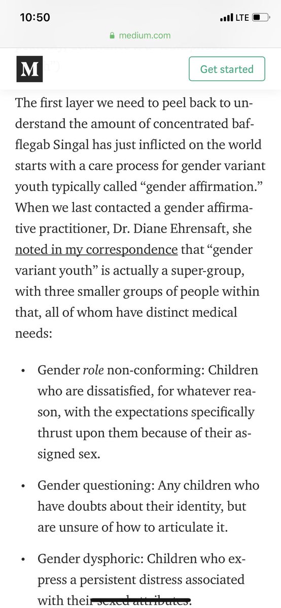 Here are other examples of Singal saying that trans people and allies deny desistance entirely, next to what they have actually said.