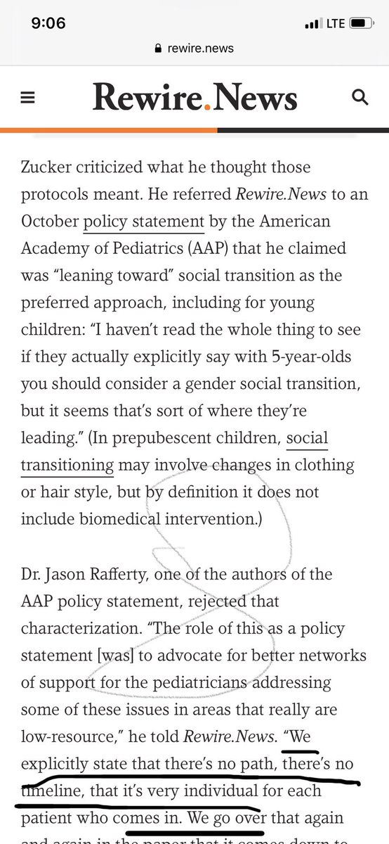 Here are other examples of Singal saying that trans people and allies deny desistance entirely, next to what they have actually said.