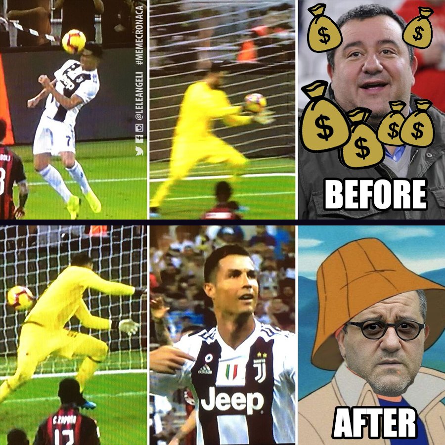 LeleAngeli's tweet photo. From "DOLLARumma" to... #Donnarumma! Mino Raiola's reaction is epic 😂😂😂 #memecronaca #JuveMilan #JUVMIL #JuventusMilan #SupercoppaTIM #Supercoppa #Gedda #Jeddah #FinoAllaFine #jvtblive #Cristiano #CristianoRonaldo #CR7 #Ronaldo #SuperJuve @juvefcdotcom https://t.co/w8Y7CbRhLJ