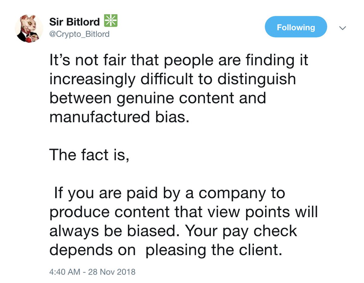 ✅ Promotes transparency.
✅ Pretends to be 'genuine'.
✅ Makes a paid tweet without disclosing it.
✅ Enjoys shirtless Periscopes.
🚮 Disappointed in you <a href="/Crypto_Bitlord/">Michael Saylor</a>.
