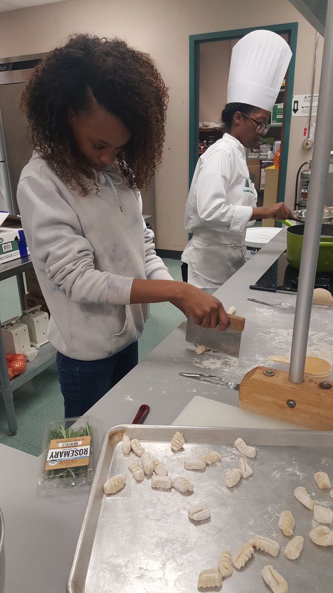 Escoffier School of Culinary Arts gnocchi demo today #LPNoLimits #lufkinlearns