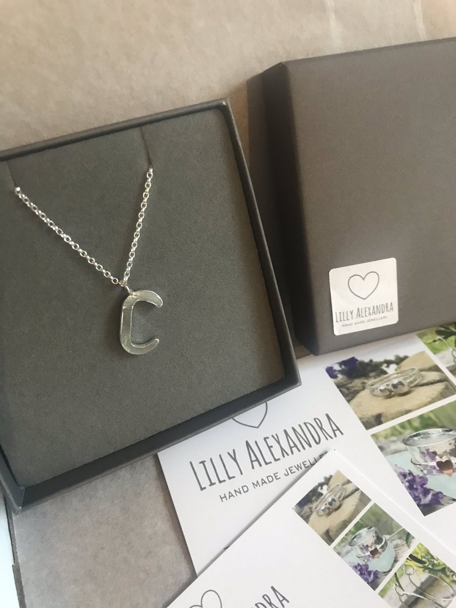 Hand Pierced from sterling silver sheet, sanded and polished. #handmadehour
#initialnecklace #sterlingsilver #handmade #silversmith #alphabetnecklace #christmasgift #family #handmadejewelry #nottingham #designer #lillyalexandrajewellery #giftboxed #girlfriend #workfromhome