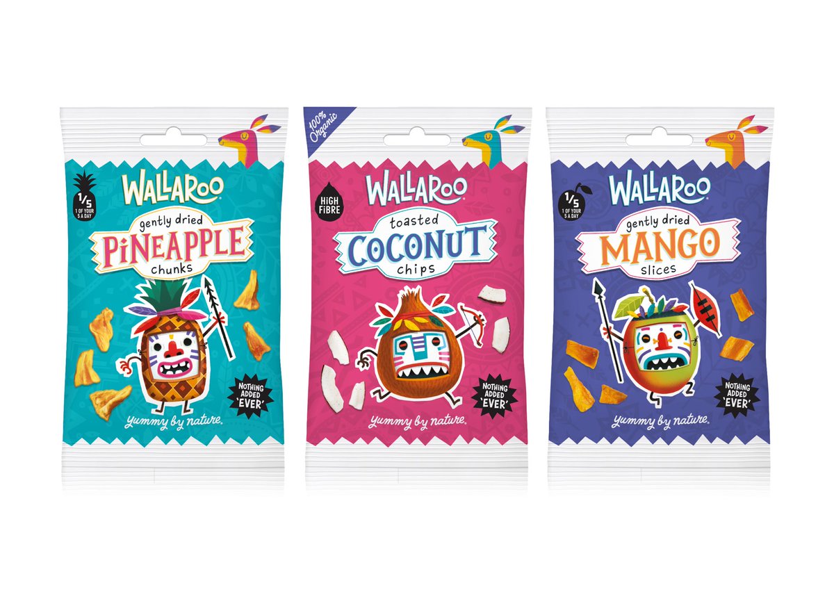 IDIIreland's tweet image. #idiawards finalist for colorful, vibrant ⁦@hellowallaroo⁩ packaging by ⁦@SteveSimpson⁩ #LeadingDesign #Packaging #feelingpeckish