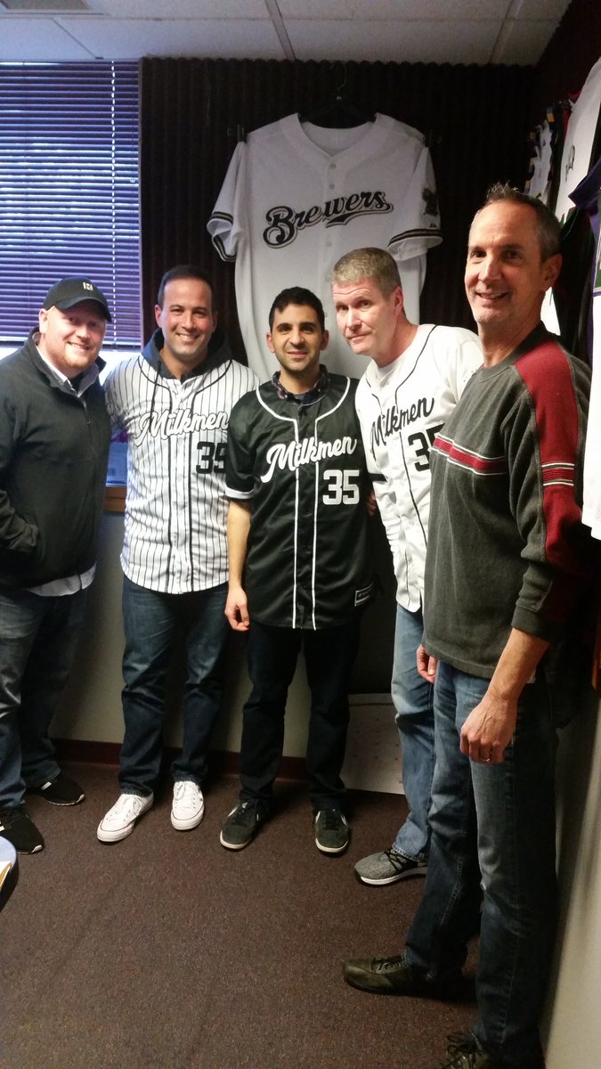 Awesome to have the guys from <a href="/MKEMilkmen/">Milwaukee Milkmen</a> in studio today for Down On The Farm Wednesday on <a href="/TheGameMKE/">97.3 The Game</a> and @thebig1070 talking baseball coming to <a href="/RoutineBaseball/">Routine Baseball</a> Field in Franklin this season...