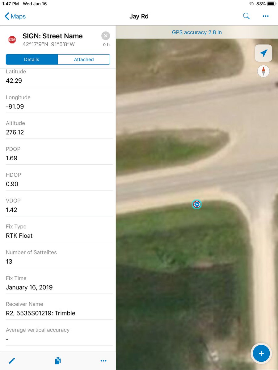 SiMapSupport's tweet photo. R2 Sub Foot/Collector 18.1.0 iOS and IA RTN. #Winter #Hwy151 #EasternIA #JayRd #FavoriteSign @SeilerInst @trimblegis @Esri @AppsEsri https://t.co/oPEPdcwPBN