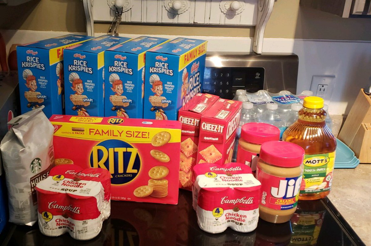 A few days ago we interviewed Matt Kampf, a federal wildland firefighter in Colorado going unpaid. His family was trying to save by foregoing Rice Krispies for the store brand.
He sent this photo of what showed up on his doorstep:
