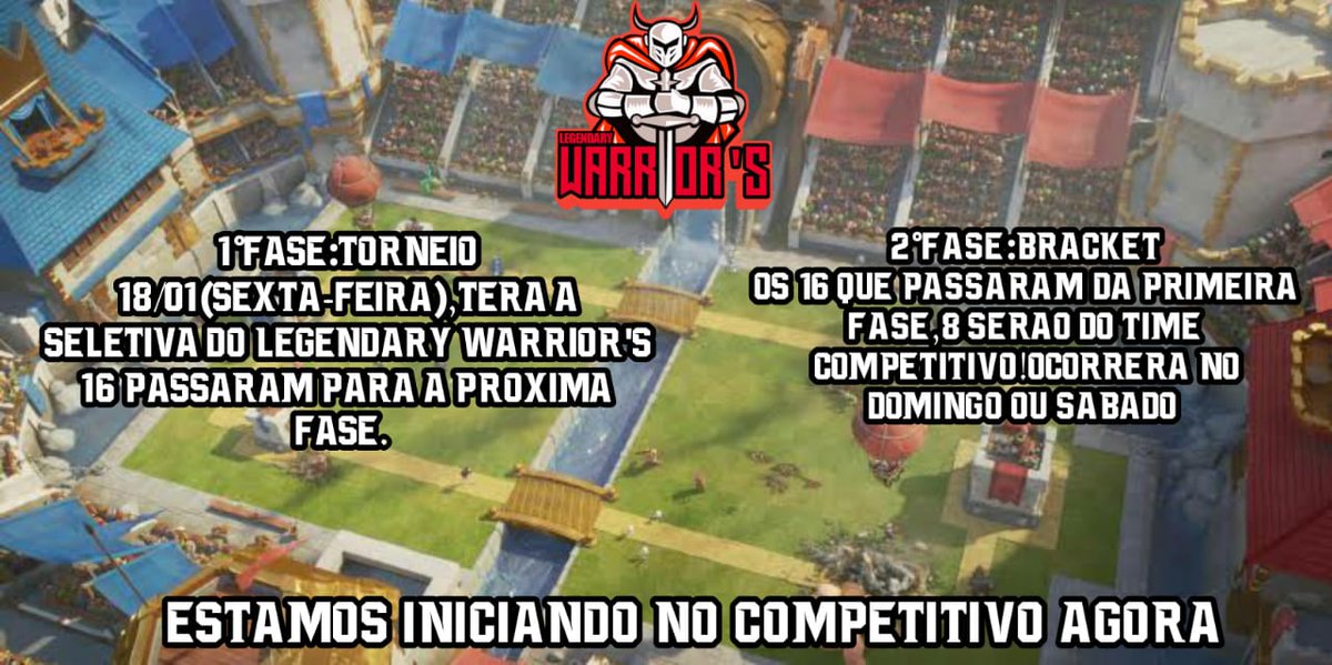 Novo time competitivo à caminho! Legendary Warrior's fará uma seletiva a partir de sexta com torneio e bracket entre sábado e domingo