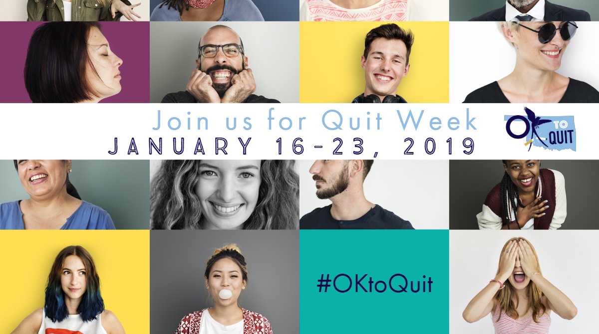 Today starts a week-long partnership committed to educating employees, customers, patients and our community on the benefits of quitting tobacco use. It's Quit Week! #OKtoQuit ow.ly/5Lwc30njk7D