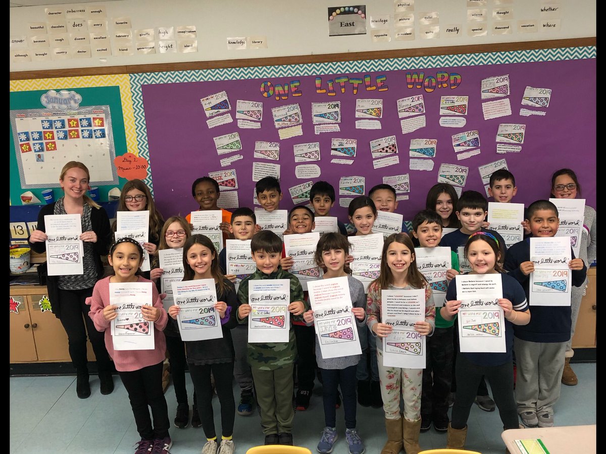 JMiller9958's tweet photo. Gr3 students choose a word to guide them, inspire them and connect to in 2019! @WaverlyParkElem @AllisonBanhazl @LynbrookSupt #onelittleword #aliedwards #waverlywonders https://t.co/PBZ8yKYlLf