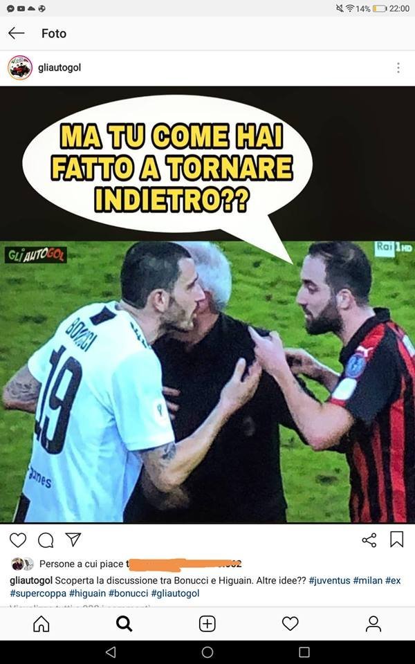 Scenata di #Higuain a fine partita .... Ecco cosa ha detto il #Pipita a #Bonucci. 😏🦓🇮🇹➡️ https://bit.ly/2T5Uo7y
#JuveMilan #SupercoppaItaliana #Jeddah #JuveSupercampioneDItalia #Juventus #Milan