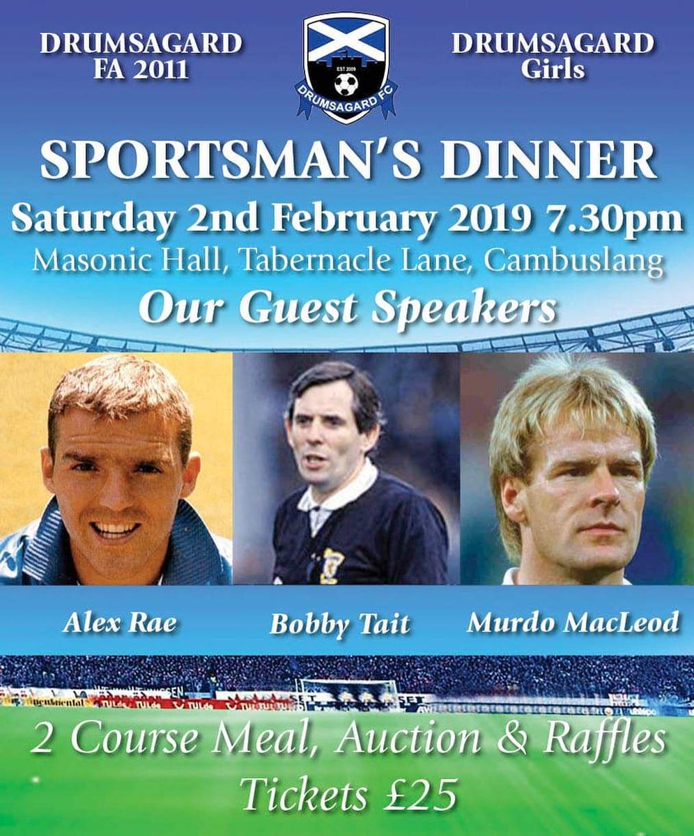 Still a few tickets left. 
Great speakers <a href="/murdomacleod06/">Murdo Macleod</a> and <a href="/alexrae1969/">Alex Rae</a> Some great auction and raffle prizes.
All money raised going towards sending both teams to Blackpool International Cup and Silloth Cup
CMTD 🔵⚫🔵⚫