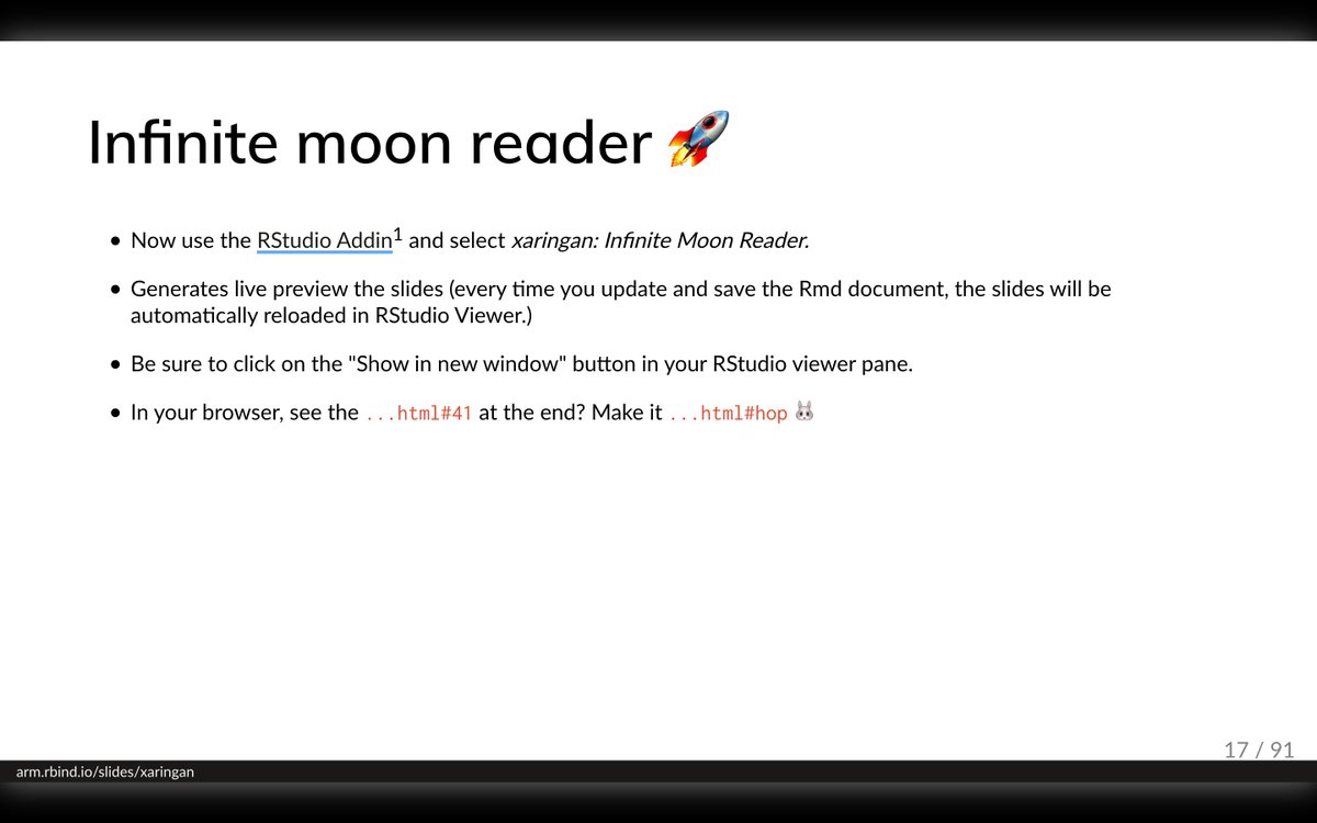 Alison Presmanes Hill Sur Twitter I M Not A Ninja But Sharing My Favorite Xaringan Tricks We Talked About In The Advanced R Markdown Workshop At Rstudioconf Slides Are Here T Co Z4fz1cgruj First