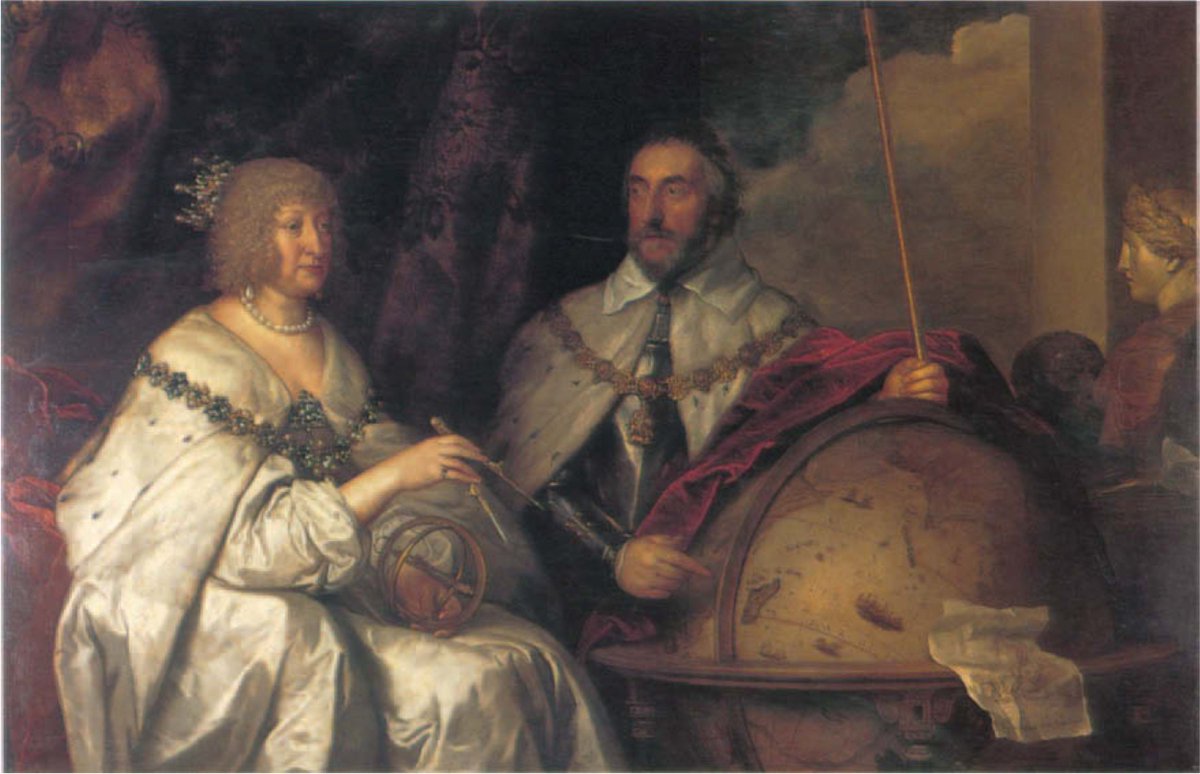 Anthony van Dyck. "The Madagascar Portrait": Thomas Howard, Earl of Arundel, with Aletheia, Countess of Arundel, 1639. (Note the heads to the right hand side)