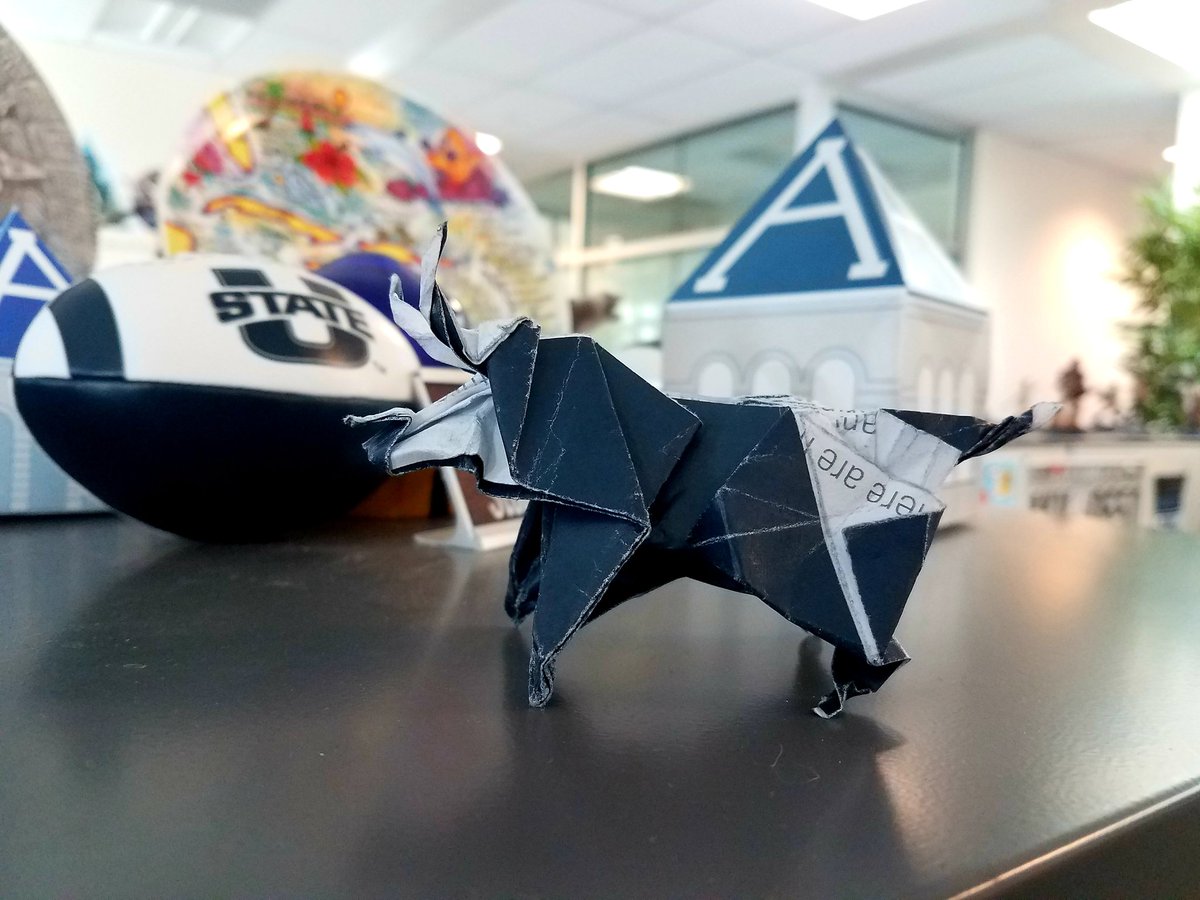 Almost got the Aggie Bull right. Talk about an #origamichallenge, PDP! #usuaggielife #goaggies