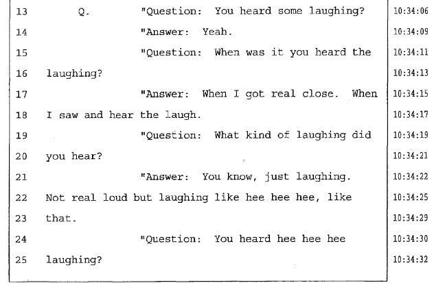 Here's her 1994 deposition where she repeatedly denies she ever saw Jackson with a boy in the shower.